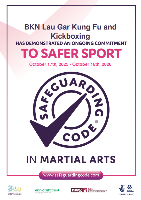 BKN Lau Gar Safeguarding Code in Martial Arts certificate 2025–2026