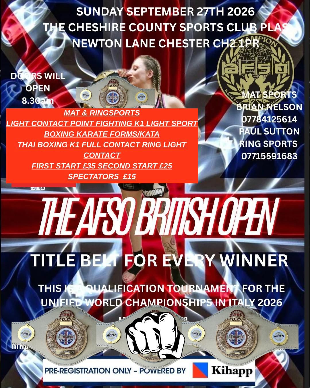 AFSO British Open event details poster