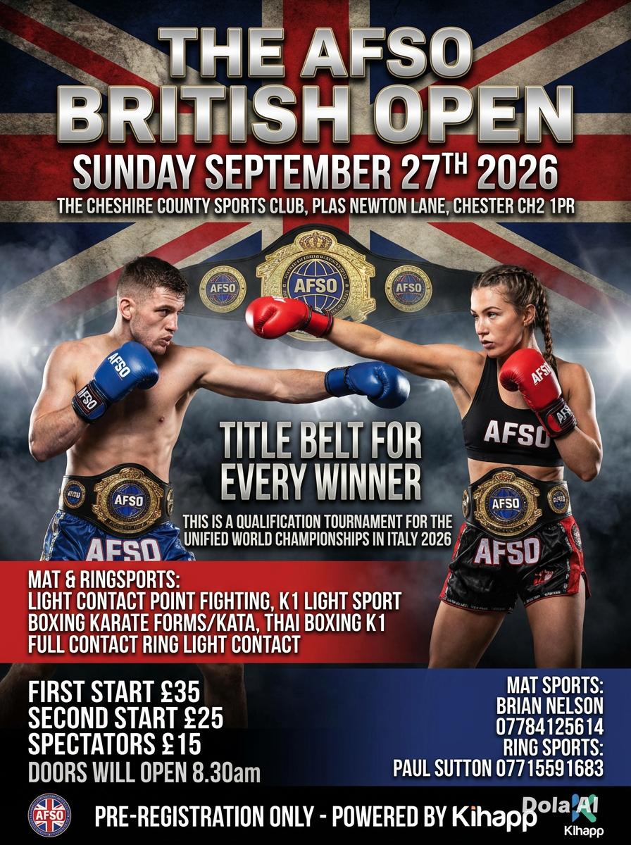 AFSO British Open event details poster
